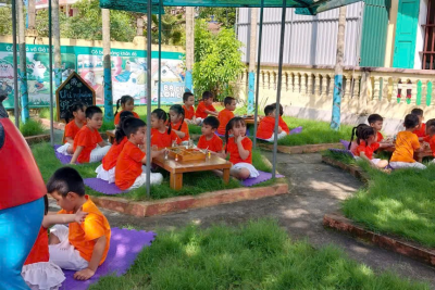 Lớp 5 tuổi A trường mầm non Nghĩa Bình tổ chức một số hoạt động trải nghiệm cho trẻ
