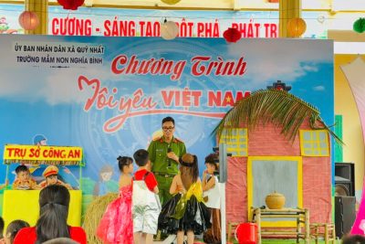 Trường mầm non Nghĩa Bình tổ chức chương trình “Tôi yêu Việt Nam” – Giáo dục an toàn giao thông cho trẻ