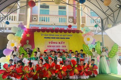 Trường mầm non Nghĩa Bình tổ chức chương trình tổng kết năm học 2025 – 2026 và vui tết thiếu nhi 01/6